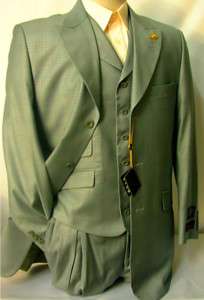 NEW Stacy Adams Light Gray 3PC Suit Suits  