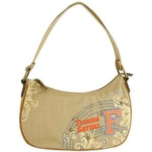  Fossil Florida Gators Camel Canvas Letterman Hobo Purse 