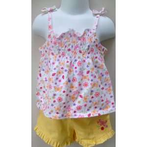 Baby Girl 12 Months, Short and Top, Summer Dress, Yellow 