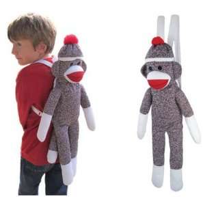  Sock Monkey 24 Novelty Knit Animal Plush Backpack: Toys 