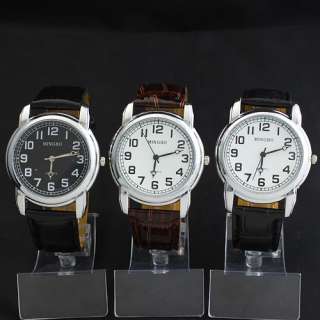 3PCS Special Design Numeral Boys Mens Leatheroid New Wrist Watch THG 