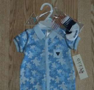 NWT BABY BOYS SZ 6/9M GUESS 1pc OUTFIT and SOCKS  