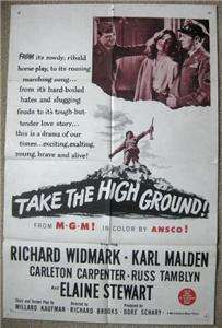 Richard Widmark TAKE THE HIGH GROUND 1953 Poster 4742  