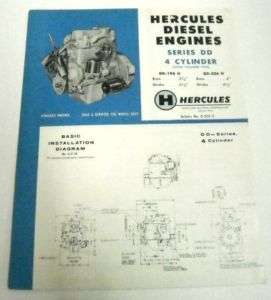 Hercules 1960 Series DD 4 Cyl. Engine Sales Brochure  