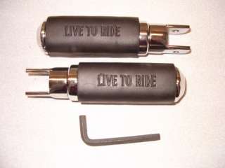 Live to Ride Custom Footpegs for Harley Choppers NEW  