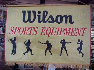 Circa 1950 1960 WILSON SPORTS Silk Store Banner Sign  