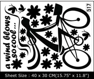 Cyclist Removable Vinyl Wall Art Sticker Decals VG 517  