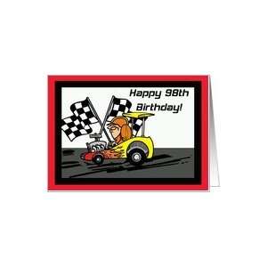 Drag Racing 98th Birthday Card Card