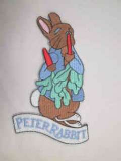Peter Rabbit Embroidered Iron On Applique Patch 5 Inch  