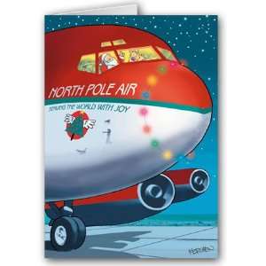  North Pole Air Airplane Holiday Card Health & Personal 