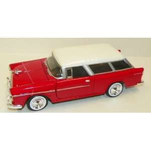   1955 Chevy Bel Air Nomad in Color Red with White Top: Toys & Games