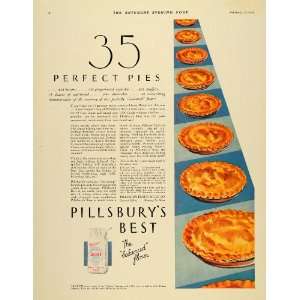 1932 Ad Perfect Pies Pillsbury Balanced Flour Mills   Original Print 