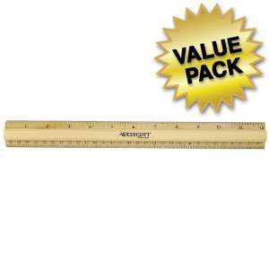  Value Pack of Westcott Maple Finger Grip Rulers With Metal 