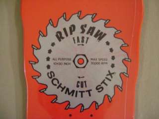 Schmitt Stix RIP SAW Reissue Skateboard Deck RED  