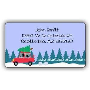  Car & Tree Holiday Address Label