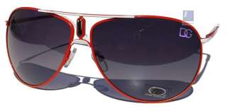 Pair Red Aviator Sunglasses DG Designer Mirrored Lens DG7190 red 