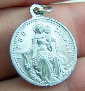 Antique Virgo Carmeli Silver P Sacred Heart Rare Medal  