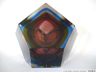 Unique ! Giant ! 5000 grammes! Murano Sommerso Faceted Art Glass Bowl 