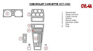 Chevrolet Corvette 77 82 Interior Brushed Aluminum Dashboard Dash Kit 