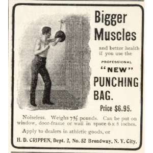  1902 Vintage Ad H. D. Crippen Punching Bag Exercise 