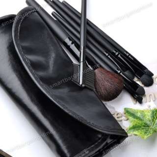7x Pro Black Cosmetic Makeup Artist Brushes Set Tool With Pouch Bag 