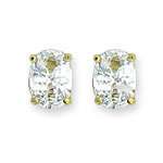 1ct CUBIC ZIRCONIA ROUND STUD EARRINGS GOLD EP CYBER SALE !! !  
