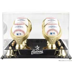 Houston Astros Golden Classic Four Baseball Logo Display Case:  