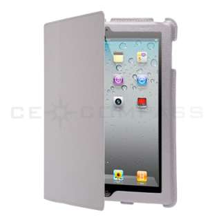 iPad 2 Magnetic Smart Cover Leather Case Stand White  
