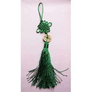 Feng Shui Coin Green Chinese Knot   for weath and good lucky   TL013 