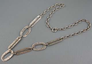   Harvey Era Sterling Necklace Stamped Snakes Whirling Logs  