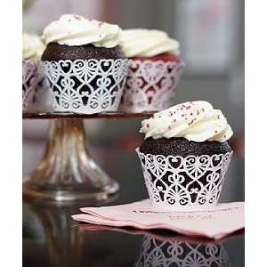  Lavender Wedding Cupcake Wrappers   Hearts Cupcake 