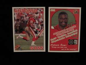 1992 49ERS ANTONIO GOSS FBI CARD #22  