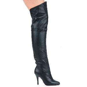Leather Thigh High Boots 4 Heels Pull Up US Sizes 6 15  