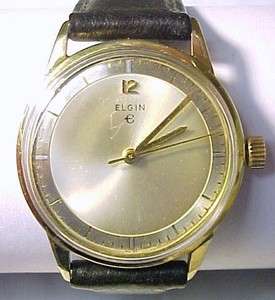 Elgin 889 Vintage Mens Wristwatch; 10KT Rolled Gold Plated Case 