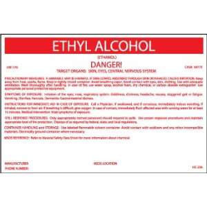  LABELS ETHYL ALCOHOL 3 1/4X5 P/S