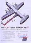 United Air Lines 1954 Vintage Aviation Ad, DC 7 Red Carpet Service