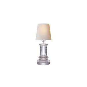 Thomas OBrien Darin Column Table Lamp in Crystal with Natural Paper 