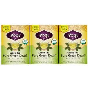 Yogi Tea Green Tea Pure Green Decaf, Herbal Supplement, Tea Bags, 16 
