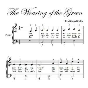 Wearing of the Green Big Note Piano Sheet Music Traditional Celtic 
