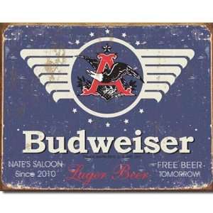  Personalized Budweiser Tin Sign: Home & Kitchen