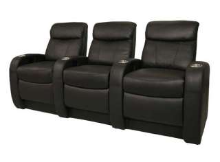 Rialto Home Theater Stadium Seats 9 Black Leather Chair  