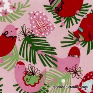  Starling Christmas Pink by Alexander Henry Arts, Crafts 