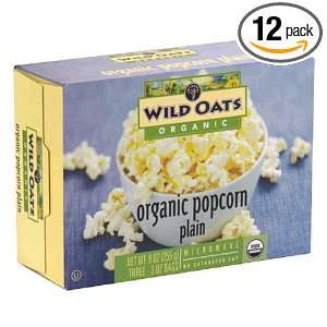 Wild Oats Organic Popcorn, Plain, 9 Ounce Boxes (Pack of 12):  