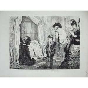  1872 Waxwork Exhibition London People Antique Print