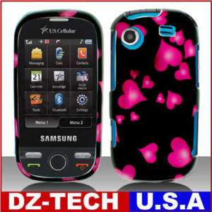 Samsung Messenger Touch R630 Pink Heart Hard Case Cover  