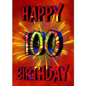  100th Birthday Fireworks Greeting Card Health & Personal 