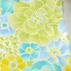 Cotton Fabric Soft Pastels Green Yellow Aqua Blue & Gold, Floral 