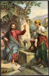 JESUS CHRIST and SAMARITAN by HOFMANN   Stengel Art Postcard   1910 