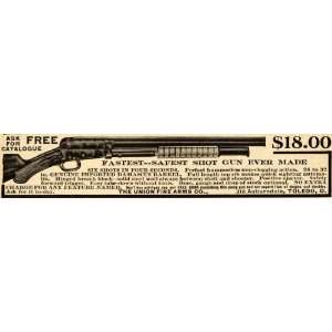  1909 Ad Union Fire Arms Co. Shotgun Weapon Ammunition 