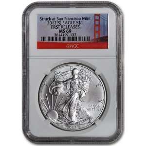  2012 (S) American Silver Eagle   NGC MS69   First Releases 